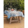 thumbnail image 3 of Outdoor Tablecloth with Umbrella Hole for Patio/Picnic/Party/Camping, Blue Coastal Octopus Waterproof Table Cloth Rectangle Table Cover Washable, Summer Vintage Ocean Sea Coral Shells (60"x 84"), 3 of 9