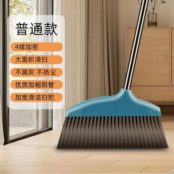 WSTEER Plastic Trash Sweeping Brooms, Garbage Cleaning Broom with Metal Handle Garbage Cleaning Brooms for Home Kitchens Office Indoor Outdoor