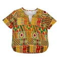thumbnail image 3 of Tiijoy Girls Africa Dashiki T-Shirt Ethnic Style V Neck Short Sleeve T Shirt, Sizes 1-6, 3 of 8