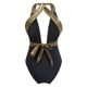 thumbnail image 3 of Gibobby Trajes de Baño Mujer Completos Traje de baño de una pieza de bikini para mujer Traje de baño sexy de moda sin espalda de color sólido(Negro,CH), 3 of 5