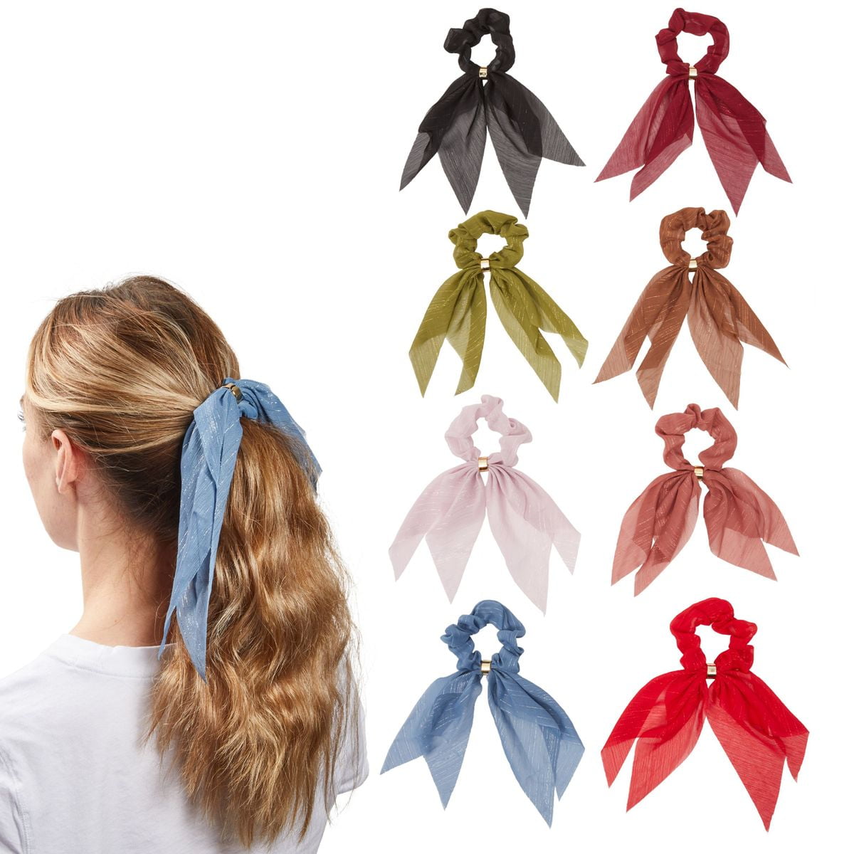 11 pcs/set of chiffon  hair scrunchies ponytail holders hair band scrunchies 