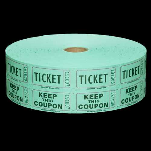 Green Raffle Tickets 2000 per Roll 50/50 1 Pack - Green 