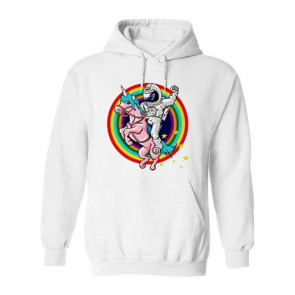 Astronaut Riding A Unicorn! Hoodie Men -Image by Shutterstock, Male XX-Large