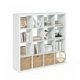 thumbnail image 5 of Furinno Cubicle Extra Thick Frame Decorative Cube Storage Organizer, 16-Cube, White, 5 of 8