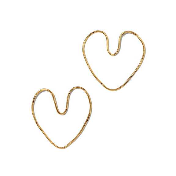 Gold Large Fluttering Heart Earrings