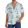 thumbnail image 3 of Xecao offers the Poodle Playing Skateboard for Men's Casual Short-sleeved Shirt, a button-up collared shirt with a pocket, perfect for beach vacations and yacht travel in the X-Large size., 3 of 7