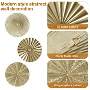EUWBSSR 3Pcs Metal Plate Wall Decor Gold Disc Wall Art Modern Style Abstract Wall Decorations Gold Wall Art Hanging Sculptures for Living Room Bedroom