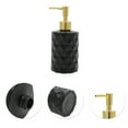 thumbnail image 5 of Unique Bargains 1 Pc Round Bottom Diamond Pattern Soap Dispenser 13.53oz Black Gold Tone, 5 of 6