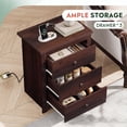 thumbnail image 3 of GALAXHERO Tall Espresso Nightstand with Charging Station and 3 Drawers, Wood Bedside End Table with 2 USB Ports & 2 AC Outlets for Bedroom Living Room Dorm, 3 of 8