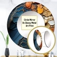 thumbnail image 3 of Designart "Fluid Movements Blue Orange Expression" Abstract Shapes Round Mirror Wall Décor Modern - Large Blue Round Mirror - Round Mirror 23" x 23" Inch, 3 of 5