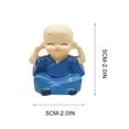 thumbnail image 3 of Blukids 4 Pack Brazilian Wood  Little Monks Ornament Decor,Mini Cute Monks Toy for Kids, 3 of 8