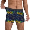 thumbnail image 3 of Men's Boxer Briefs, Colorful Flying Parrot Flower Soft Comfy Mens Underwear Boxer Briefs Breathable With Widen Waist, 3 of 7