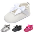 thumbnail image 4 of JAHH Baby Spring Summer and Autumn Shiny Shoes Bow Baby Shoes Soft Bottom Non Slip Single Shoes for Toddler/Little Kid/Big Kid(6-12 Months,White), 4 of 7