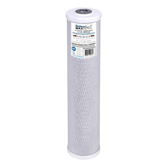 Baleen Filters Cartouche de Filtre à Charbon de Performance Coque de Noix de Coco 20 Pouces x 4.5 Pouces 10 Microns de Remplacement pour HDX CB-45-2010, Pentek EPM-20BB