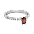 thumbnail image 2 of 925 Sterling Silver 0.62 Ctw Garnet Solitaire Accent Dazzling Women Valentines Day Gifts Ring, 2 of 3