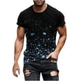 thumbnail image 2 of Fnnxeal Mens Graphic T-Shirt Abstract Glitch 3D Print Black Muscle Fit Athletic Performance Tee Sizes M-5XL,Size M, 2 of 5