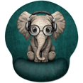 thumbnail image 1 of Ergonomic with Wrist Support, Cute s with Non-Slip Base Gel Wrist Rest, Easy-Typing and Pain Relief for Gaming Computer Laptop Office (Cute Music Elephant), 1 of 7