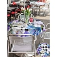 thumbnail image 4 of Spring Flowers Outdoor Tablecloth - 60 Inch Round Dining Table Cover, Watercolor Blossom Floral Black Plaid Waterproof Outdoor Table Cloth with Umbrella Hole & Zipper for Picnic/Patio/Party, 4 of 7