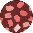 thumbnail image 1 of Ahgly Company Indoor Round Patterned Cranberry Red Area Rugs, 3' Round, 1 of 6