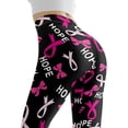 thumbnail image 6 of Jeiento Pink Ribbon Women's Casual Yoga Leggings Tummy Control Yoga Pants Stretch Active Leggings Gym Sweatpants Bow Tie Breathable Athletic Slim Fit Legging, Size XL, 6 of 8