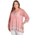 thumbnail image 3 of Larky Lark Womens Plus-Size Burnout Geometric Knit Top, 3 of 5