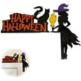thumbnail image 1 of Decoración de marco de puerta de Halloween: decoración de letrero de esquina, decoración de marco de puerta/ventana con bruja, calabaza y fantasma (bruja), 1 of 6