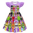 thumbnail image 1 of XDZJLR Robe pour Filles Enfants Sprunki Musique Imprimé Original Manches à Volants Tenue Quotidienne Robes Violettes 6-7 Ans, 1 of 4