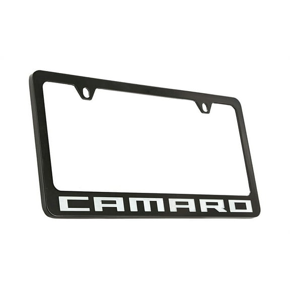 Chevrolet Camaro Black Coated Metal License Plate Frame Holder