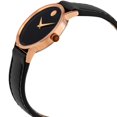 thumbnail image 2 of MOVADO Swiss Museum Classic Black Dial Women's Rose Gold PVD Slim Leather Watch, 2 of 4
