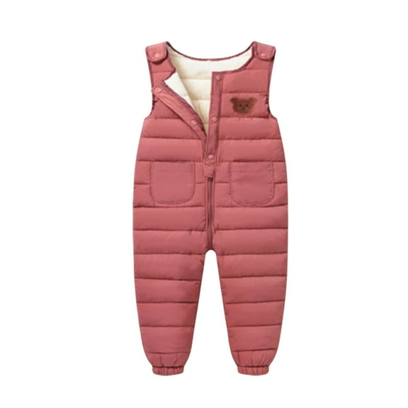 Mercatoo Baby Girls Boys Winter Snowsuit Toddler Cute Warm Down Ski Pants Water-proof Windproof Sleeveless Overalls Pockets