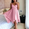 thumbnail image 5 of Women's Sleepwear Zaewscy Women's Casual Summer Short-style Lace Knee-length Nightgown With Bow Decoration Orange Free Size, 5 of 9