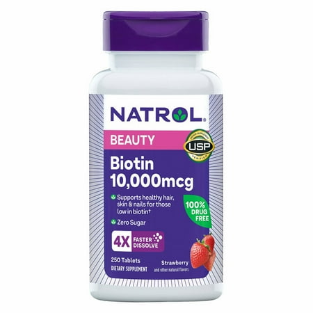 Natrol Biotin 10,000 mcg. Fast Dissolve Tablets, 250 Tablets