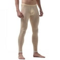 thumbnail image 2 of Zaldita Men's Ice Silk Long Pants Thin Leggings Tights Base Layer Bottom Compression Tights Underwear Nude M, 2 of 7