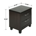 thumbnail image 3 of Home Bedroom Furniture Elegant Mid Century Modern 2 Drawer Nightstand - Tobacco, 3 of 7