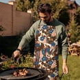 thumbnail image 4 of Pioneer Flower Floral Print Pattern Cotton Linen Apron with Pockets, Waterproof Adjustable, 33x27 Inch for Kitchen, Gardening, BBQ, Salon, 4 of 6