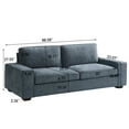 thumbnail image 6 of 88.58" Linen Three-seat Sofa with Solid Wood Frame, Living Room Chair, Couch for Small Spaces, Removable Back Cushion and Easy Tool, Blue, 6 of 11