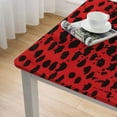 thumbnail image 4 of PIKWEEK Tablecloths Square Table Cover Red Leopard Pattern Printing white, 4 of 7