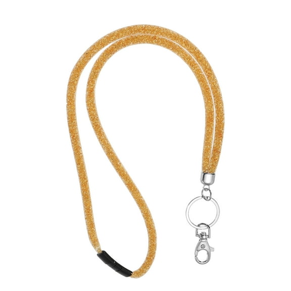 Uxcell Bling Keychain Lanyard Crystal Lanyard Keychain with Metal Clasp Yellow