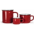 thumbnail image 2 of Abbott Collection Enamel Look Cappucino Cup - Stoneware Mug, Red, 8oz (2.5" H), 2 of 6