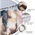 thumbnail image 4 of Navy Blue Small Stall Marble Purple Shower Curtain for Bathroom Decor 36Wx72H Narrow Abstract Pink Modern Marble Half Rv Ombre Art Printed Fabric Polyester Waterproof 7 Pack Plastic Hooks, 4 of 6