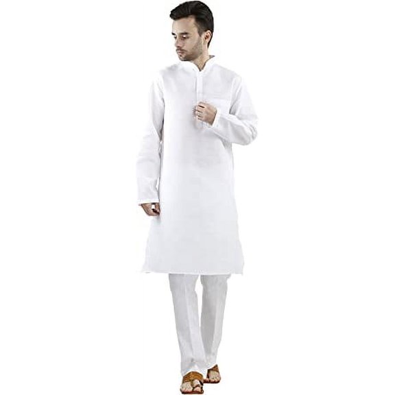 Royal Mens 100% Cotton White Comfortable Kurta Pyjama