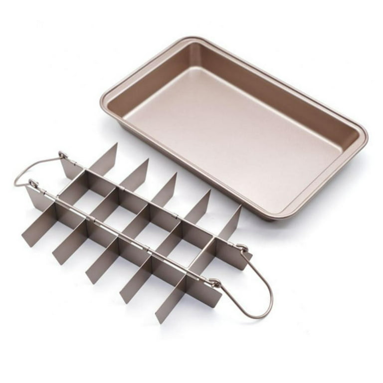 Brownie Pans with Dividers, Non Stick Brownie Baking Pans with Built-in  Slicers Solutions, 18 Pre-Cut Brownie Pans, Rectangular Cake Pans Molds for