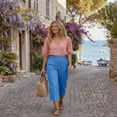 thumbnail image 3 of Linen Capri Pants Women 2026 Spring Summer Casual Lightweight Petite Elastic Waist Straight Leg Capris with Pockets Light Blue S, 3 of 8