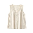 thumbnail image 7 of Shihyeh Women’s Fashion Button Front Solid Color Linen Blend Sleeveless Top, 7 of 7