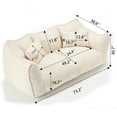 thumbnail image 2 of Bean Bag Chair Sofa for Two People, Comfortable Square Lazy Floor Sofa Couch with Armrest, Sofa Chairs with Highly Resilient Foam for Living Room, Bedroom, Apartment, Dorms, Beige, 2 of 8