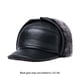 thumbnail image 2 of Qarigey Gorros de invierno de cuero de mediana edad forro polar cálido orejeras sombrero estilo Vintage sombrero térmico caminar al aire libre Sombreros gris negro L{55-56} Qarigey AP013136-07, 2 of 6
