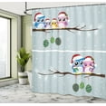 thumbnail image 5 of Ambesonne Owl Shower Curtain, Christmas Family on Tree, 69"Wx75"L, Multicolor, 5 of 5