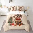 thumbnail image 2 of Homewish Pet Dachshund Lover 7 Pieces Bedding Comforter Set,Merry Christmas Full Bedding Set,Chic Xmas Tree Fitted Sheet Flat Sheet For Girls Boys,Breathable Bedroom Decor Reversible, 2 of 8