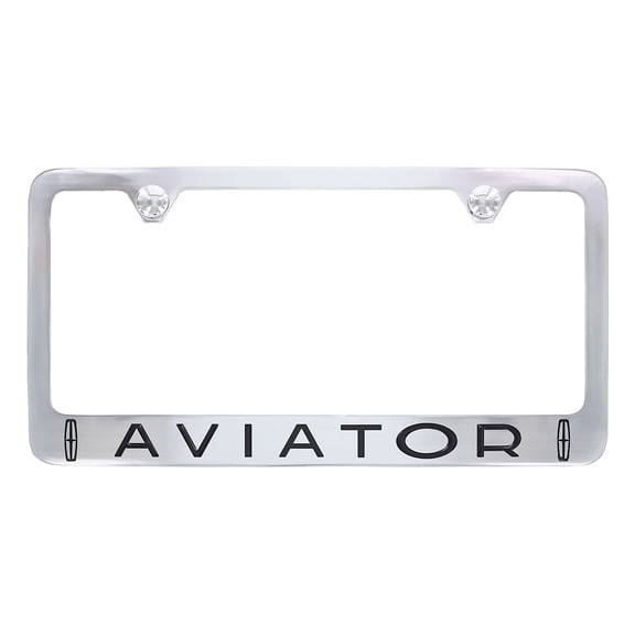 Lincoln Aviator Wordmark Chrome Plated Metal License Plate Frame Holder 2 Hole