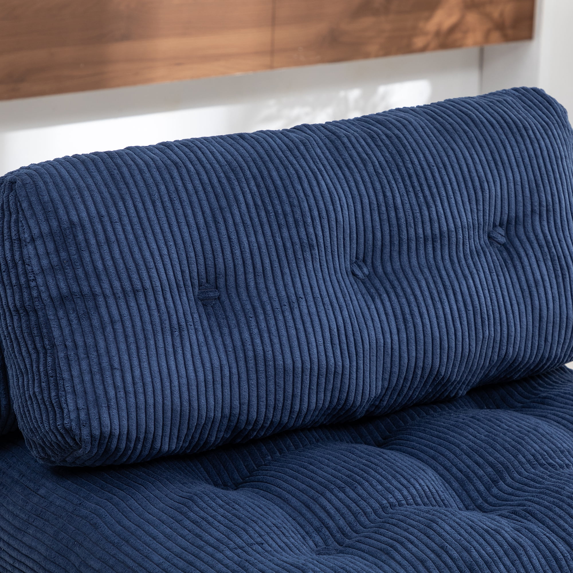 Leumius Folding Sofa Bed,68.5 inch Convertible Sleeper Sofa Chair with Pillow,Foldable Mattress Futon with Back Support,Soft Sleeper Chair Bed Floor Sofa for Living Room Bedroom,Dark Blue